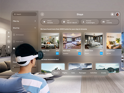 Tried to "Vision Pro" Hotel Booking Page prototype