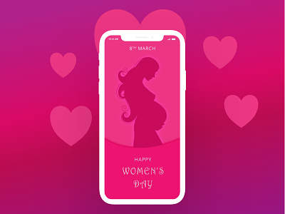 Happy Women's Day app concept ios screen userinterface womens day
