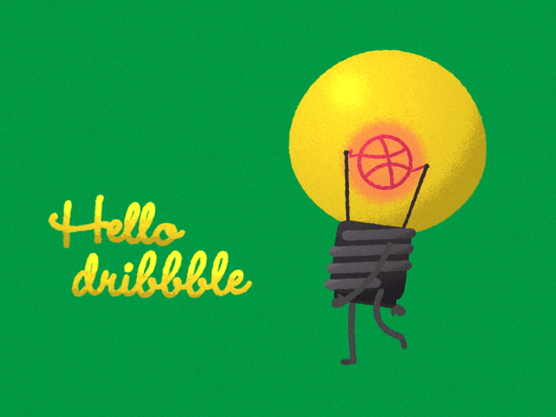 Dribbble Bulb animation bulb design dribbble flat gif illustration invite vector walk cycle