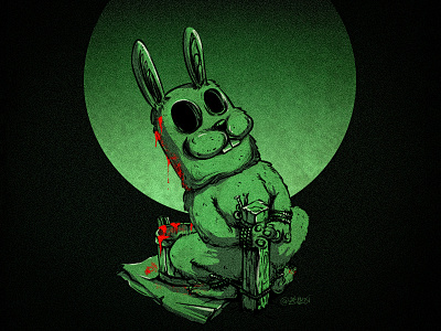 A horrible rabbit illustration