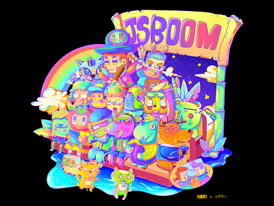 JSBOOM team T-shirt illustrations