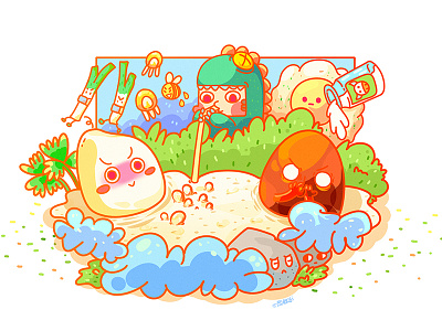 Hot spring illustration
