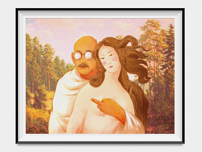 Gandhi and Venus illustration