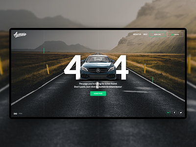 Awocaro - 404 page for car rental website analytics car dashboard ecommerce experience free interaction interface landing page product rent research service turo ui ux web app website