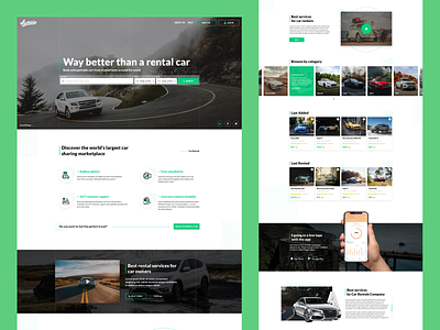 Awocaro - home page for car rental website