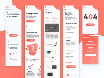 OctopusBit - Mobile Version of Website for Design Agency