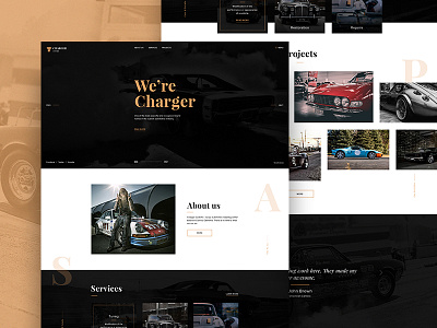 Charger Customs - Free Psd Website Template debut free free psd freebie psd template ui ux web web design website