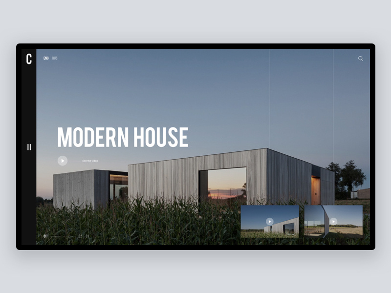 Caswes House - Website design free typography landing architecture minimal online website ui ux web