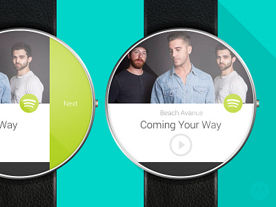 Moto360 - Spotify moto360 spotify ui ux