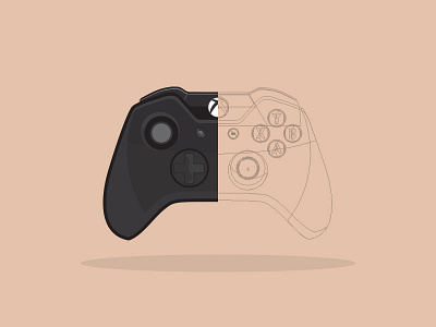 Xbox One Control - Wireframe illustration wireframe xbox