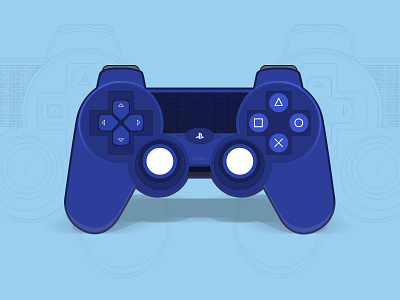 Playstation 4 Control - Blue illustration ps4