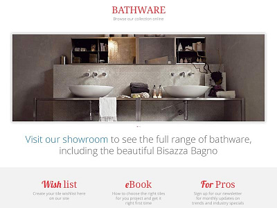 Bathware Website showcase ui ux