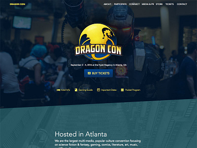 Dragon Con Website dark dragon con landing page website