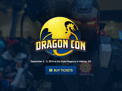 Dragon Con - Hero Section dragon con landing page website