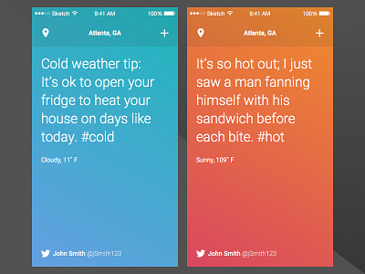 Weather App ios social ui weather