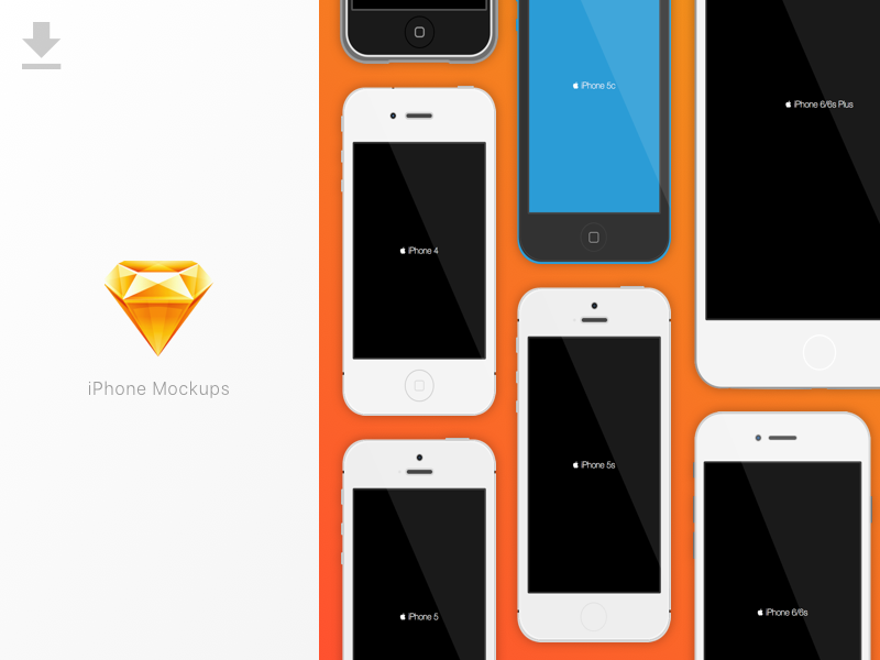 iPhone Mockups apple flat illustration iphone mockup sketch