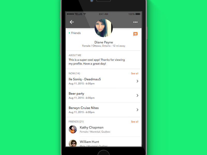 Social App - Profile by Aaron Benjamin on Dribbble