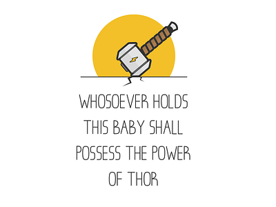 Thor Onesie baby hammer icon illustration thor