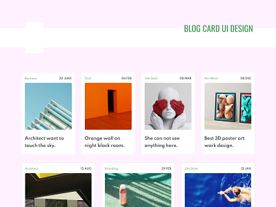 Blog Card UI design blog css design landing page design personal template portfolio ui web webdesign website