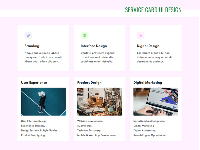Service Card UI design css design landing page design personal template portfolio service ui web webdesign website