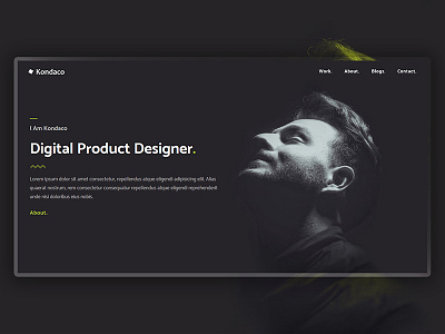 Kondaco - Portfolio Website design personal template portfolio template typography ui web webdesign website