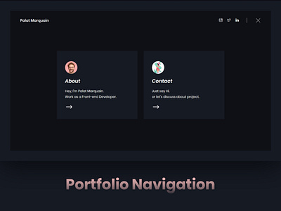 Portfolio Navigation css landing page landing page design navigation personal template portfolio portfolio page portfolio site ui web webdesign