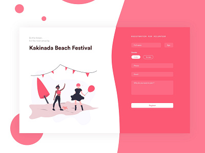 Beach festival volunteer sign up beach dailyui festival flat form minimalist registration signup ui volunteer web design