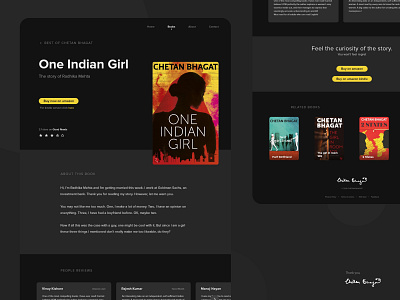 One Indian Girl by Chetan Bhagat book dailyui landing page minimal typography
