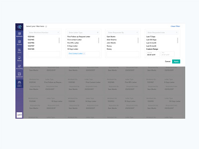 Letter Dashboard filter dribbble dropdown filter letter minimalist type userexperience ux