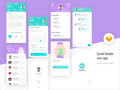 Covid Health care App android app casestudy color concept covid dailyui dribbble health healthcare ios uiux