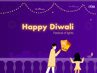 Diwali poster activity celebration dia digital illustration diwali festival fun happyness lightning staysafe