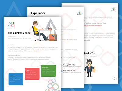 Resume UI design builder curriculum cv portfolio resume typography vitae white