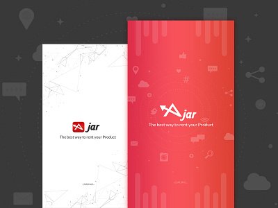 Ajar Splash Ui app listing location popular product rent screen search social splash ui