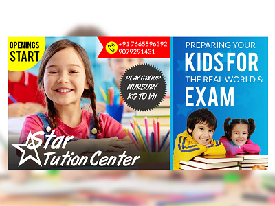 Tution Banner Design banner center design exam kids media openings shot social start ui