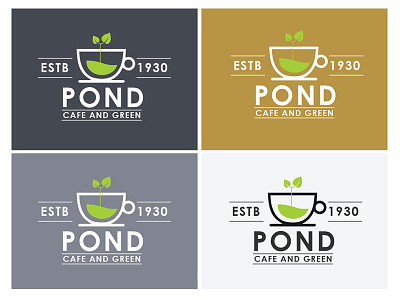 Pond Cafe and Green branding design flat icons illustration logo mobile typography ux vector