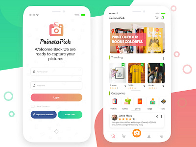 Home Screen camera concept concept app design gradient home app ios iphone login mobile native pick picture picture books trending ui kit ui. uiuxdesign web app xd