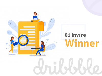 Winners design dribbble dribbble ball giveaway illustration invite vector winner