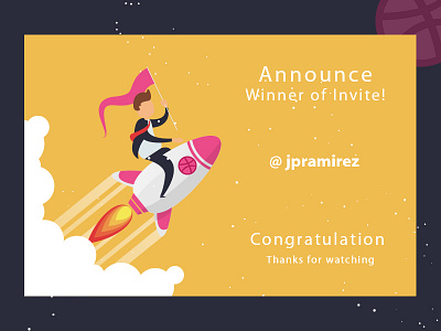 Invite Winner announce design dribbble dribbble invitation giveaway uiuxdesign winner