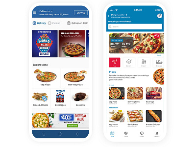 Dominos Home Screen UI app application concept design designer dribbble experience ios typography ui ux