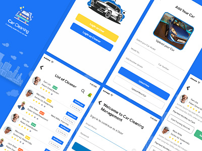 Car Cleaning App cleaning app dailyui designer dribbble ios location parking uiux wireframe