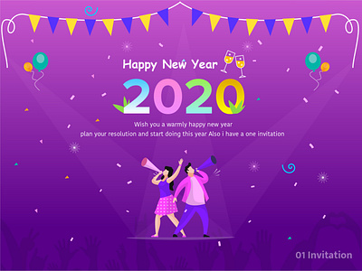 Invitation with New year