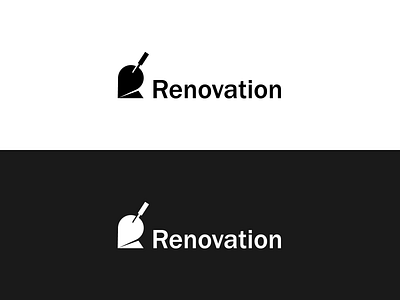 Renovation logo concept black black and white concept creative logo monogram renovation renovations simple symbol