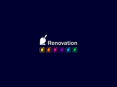 renovation concept creative illustration logo mark monogram nikstudio r renovation renovation logo simple symbol
