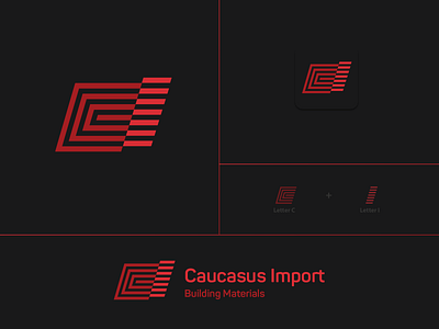 Caucasus Import brand brand identity branding creative illustration logotype monogram symbol
