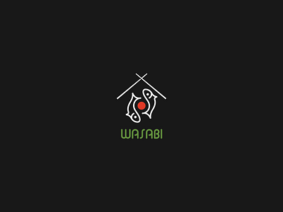 Wasabi black branding creative design illustration logo roll sushi sushi logo sushilogo symbol yin and yang
