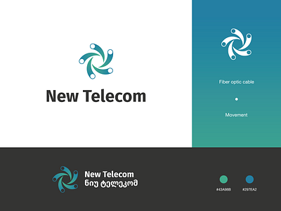 New Telecom branding creative logo movement new telecom simple tech telecommunication