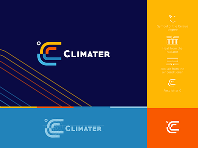 CLIMATER air condition branding climater climater logo creative heating and cooling systems logo