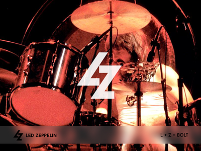 Led Zeppelin band bolt branding led zeppelin negativspace
