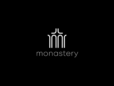 monastery black branding concept creative m monogram monastery negative space orthodox simple symbol