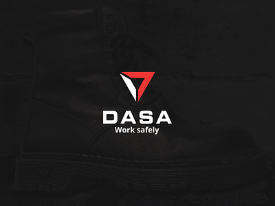 Dasa branding construction dasa design logo mark safety shoes simple symbol